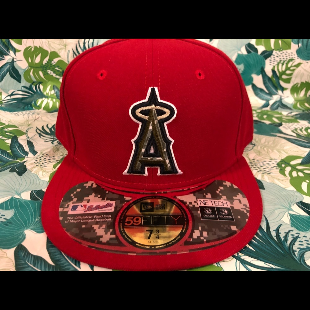 Mens new era Anaheim angels salute to service Stars and Stripes fitted size 73/4